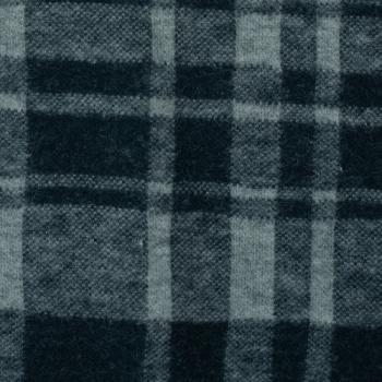 Preview: Jacquard Flanell Jersey Karo Schwarz/Smaragd by Swafing